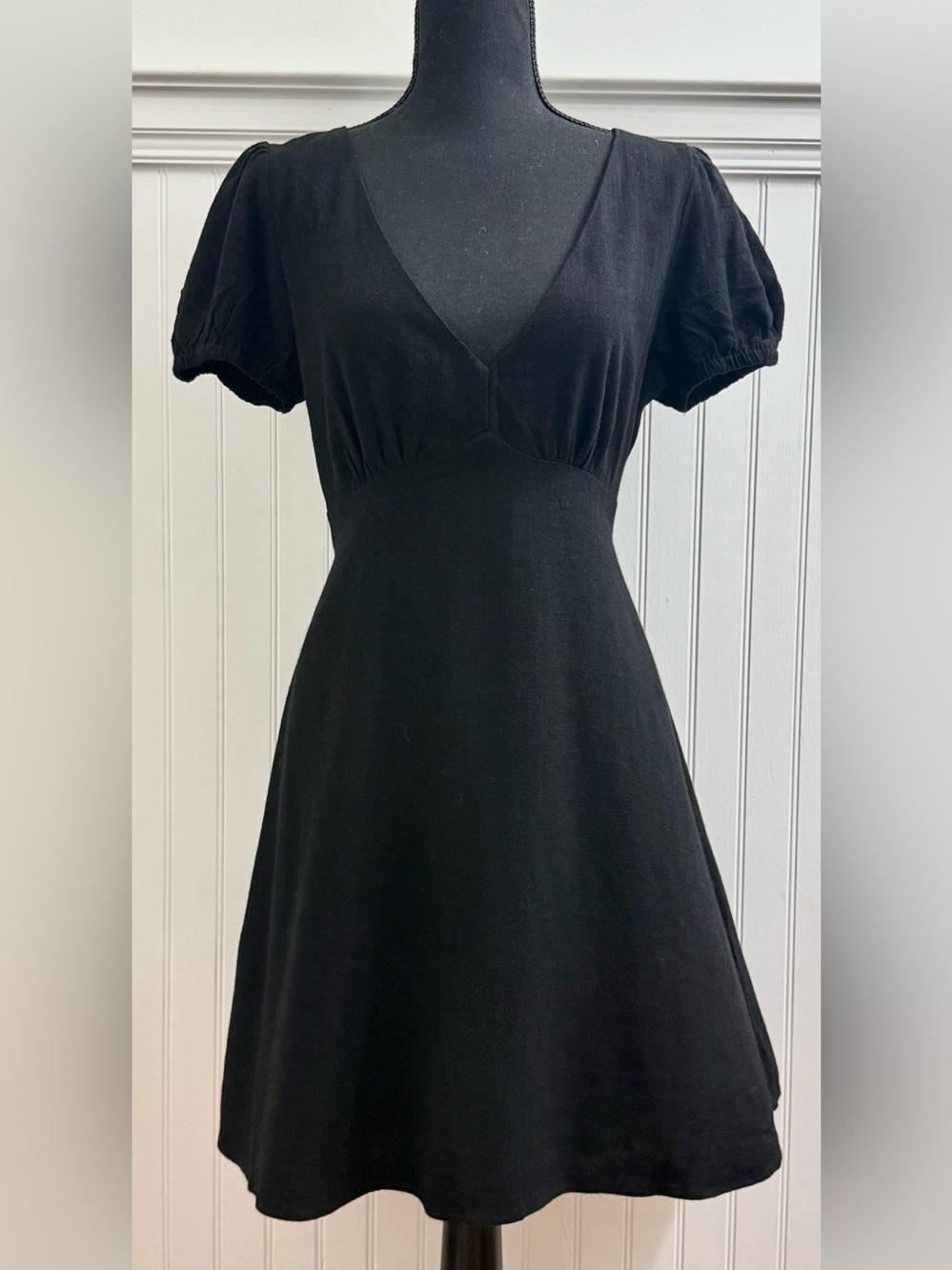 Princess Polly Smith Open Back Mini Dress with Puff Sleeves Sz 8